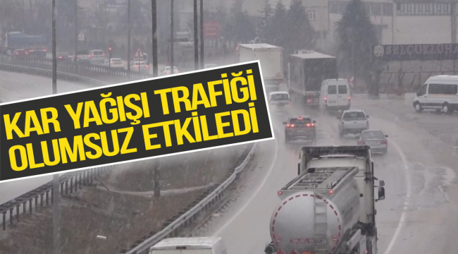 Kar yağışı sürücüleri olumsuz etkiledi