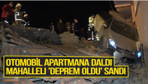 Otomobil apartmana daldı