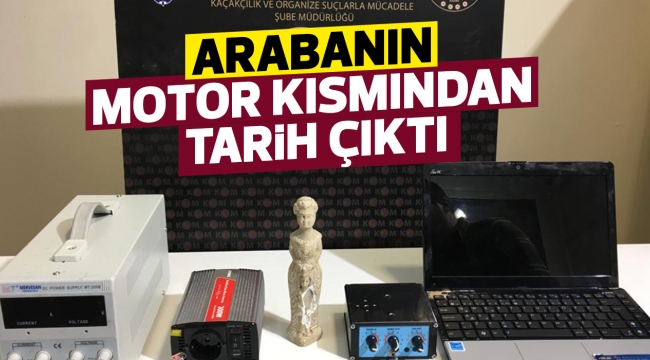 Arabanın motor kısmından tarih çıktı