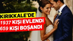 Kırıkkale'de 1937 kişi evlendi 659 kişi boşandı