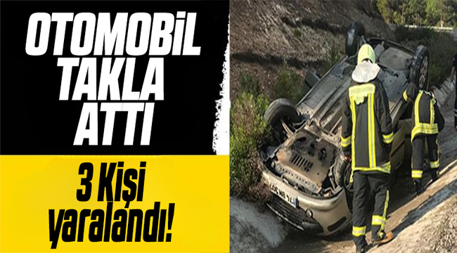 Kırıkkale'de kontrolden çıkan otomobil takla attı: 3 yaralı
