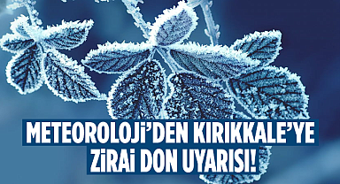 Meteoroloji'den Kırıkkale'ye zirai don uyarısı!