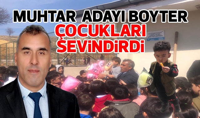 Muhtar adayı Böyter çocukları sevindirdi