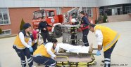 İtfaiye ekipleri PMYO’da tatbikat gerçekleştirdi